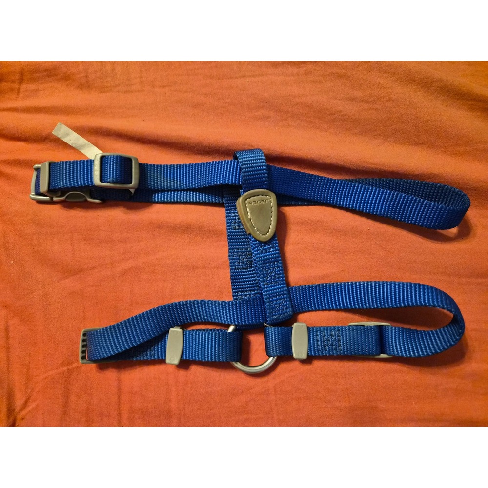 Aspen Pet Blue Nylon Adjustable Dog Harness 5/8 Inch 12-20 Inch Girth